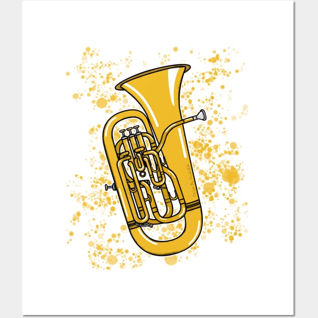 Euphonium Teacher Euphoniumist Brass Musician Wall Art by doodlerob
